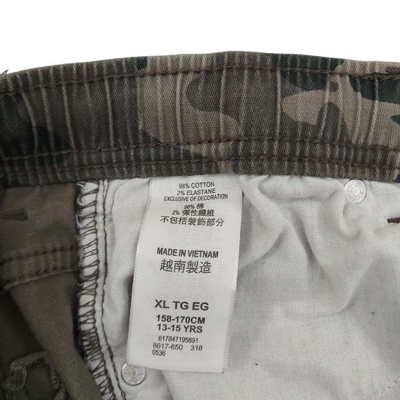 Levi's Boys Youth Camo Joggers XL 13-15 Green Drawstring Elastic Waist Pockets - Picture 7 of 10